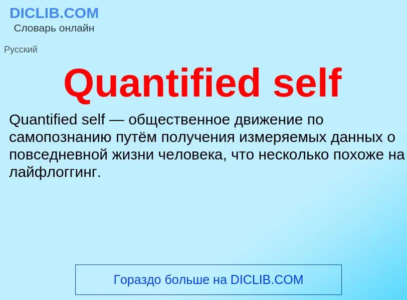 Что такое Quantified self - определение