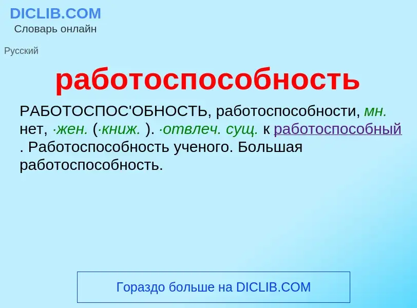 Что такое работоспособность - определение