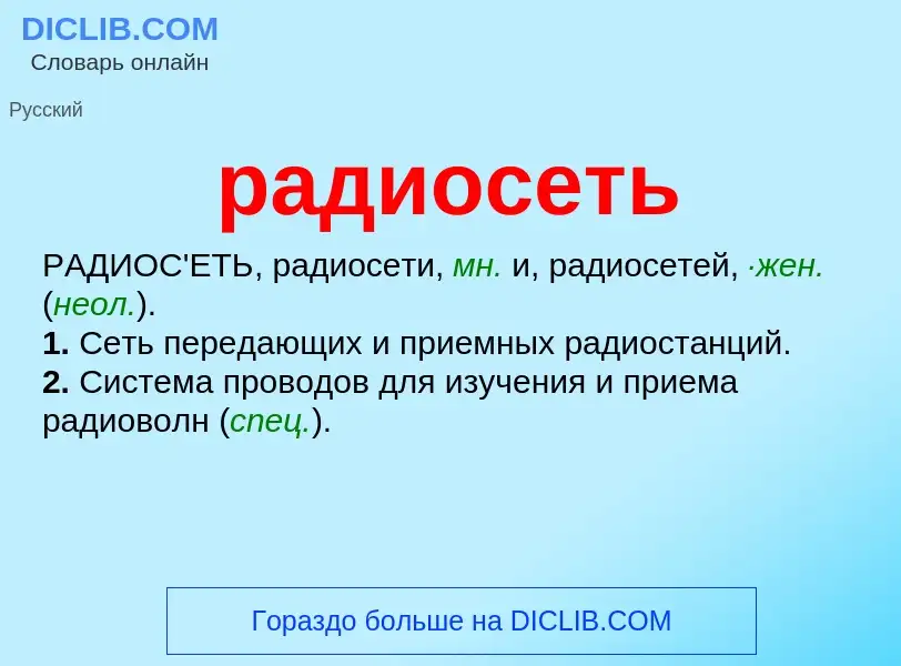 What is радиосеть - meaning and definition