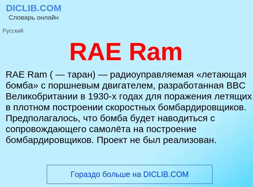 Что такое RAE Ram - определение