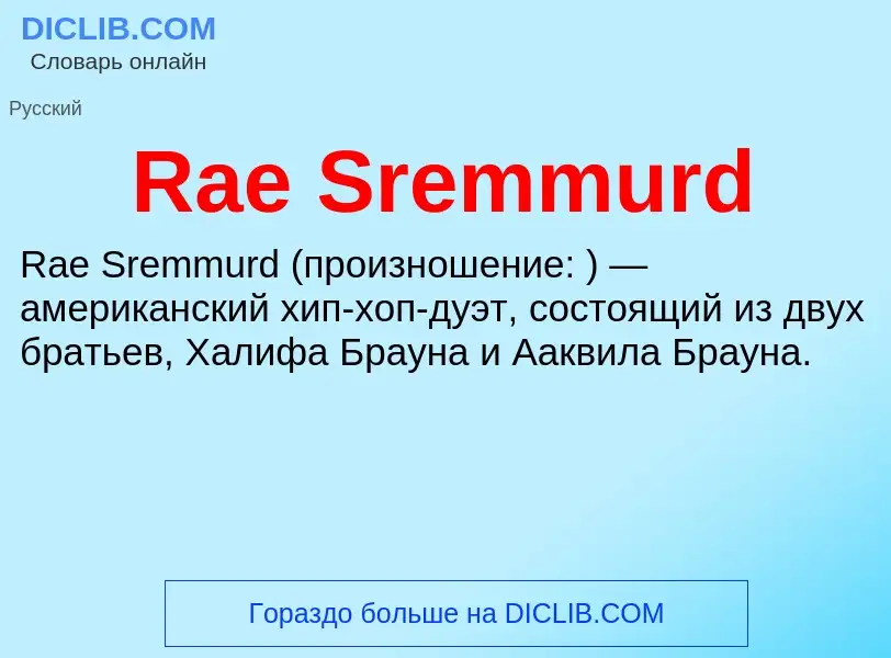 Что такое Rae Sremmurd - определение