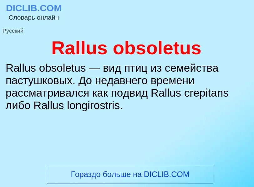 Что такое Rallus obsoletus - определение