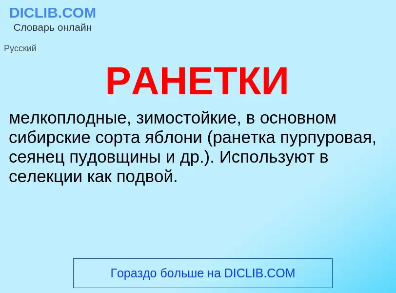 Что такое РАНЕТКИ - определение