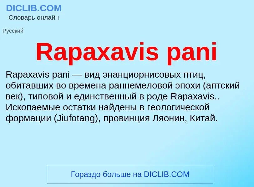 Τι είναι Rapaxavis pani - ορισμός