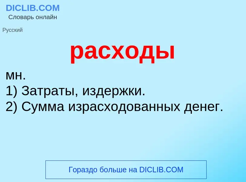 Что такое расходы - определение