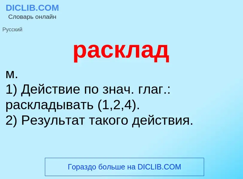 Что такое расклад - определение