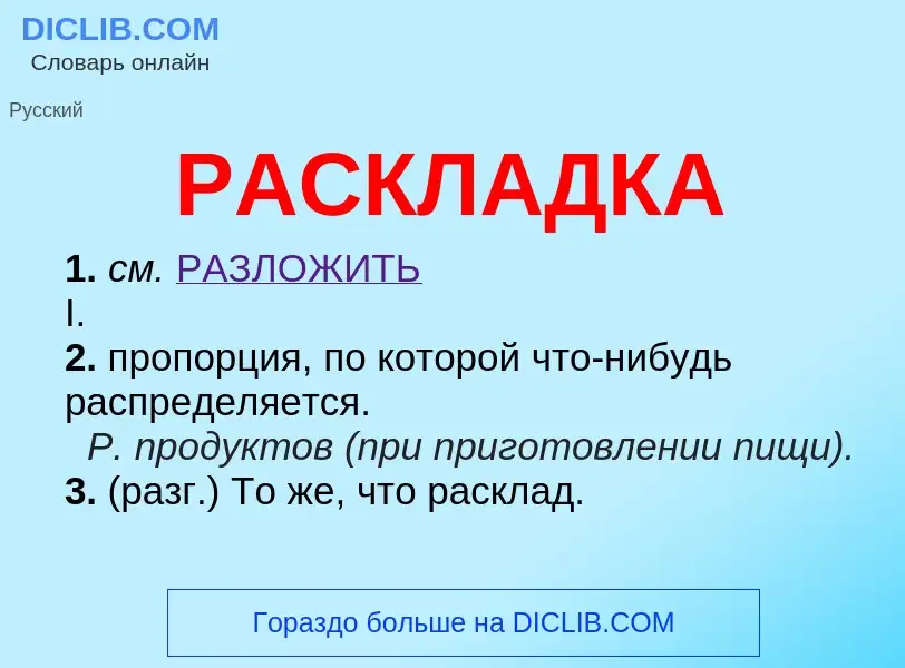 Что такое РАСКЛАДКА - определение