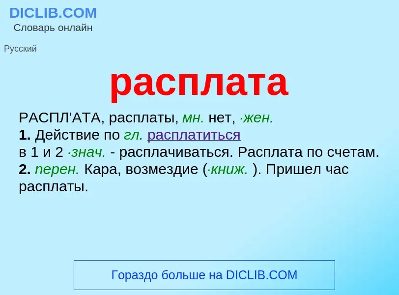 Что такое расплата - определение