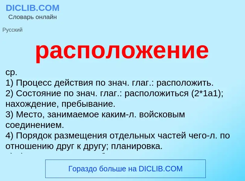 Что такое расположение - определение