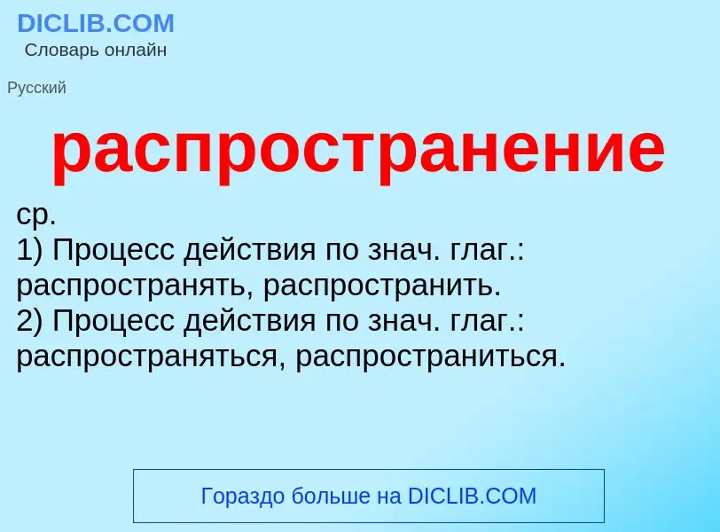 Что такое распространение - определение