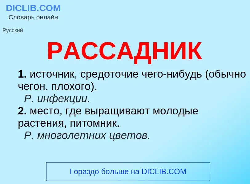 Что такое РАССАДНИК - определение