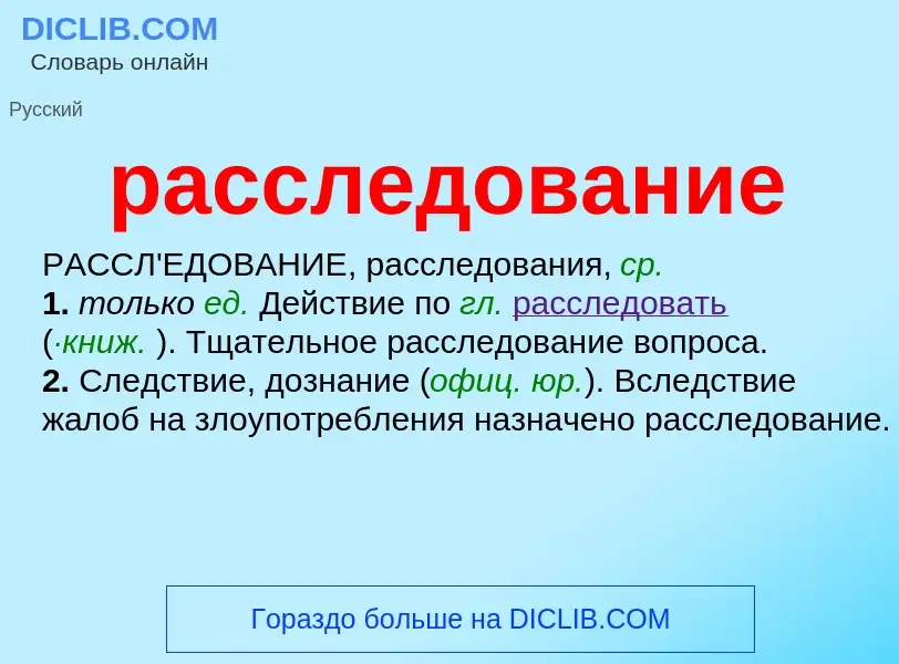 Что такое расследование - определение