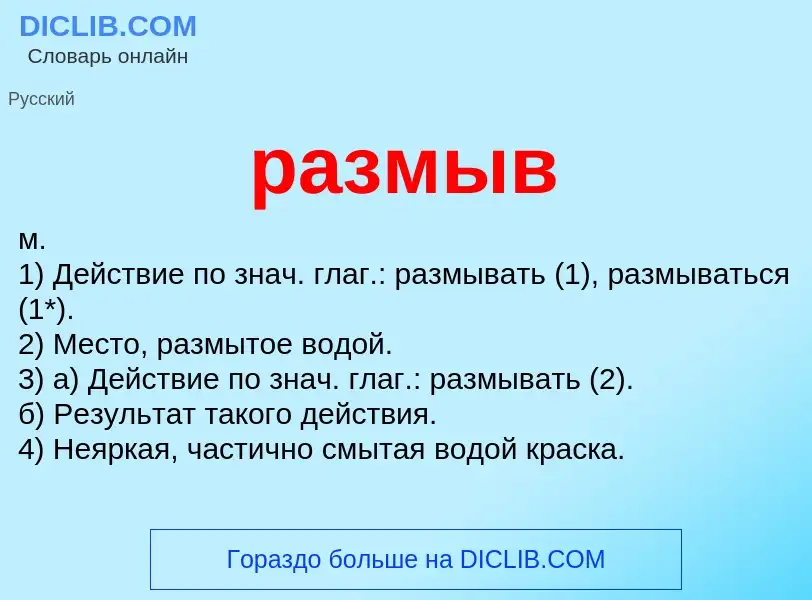 Что такое размыв - определение