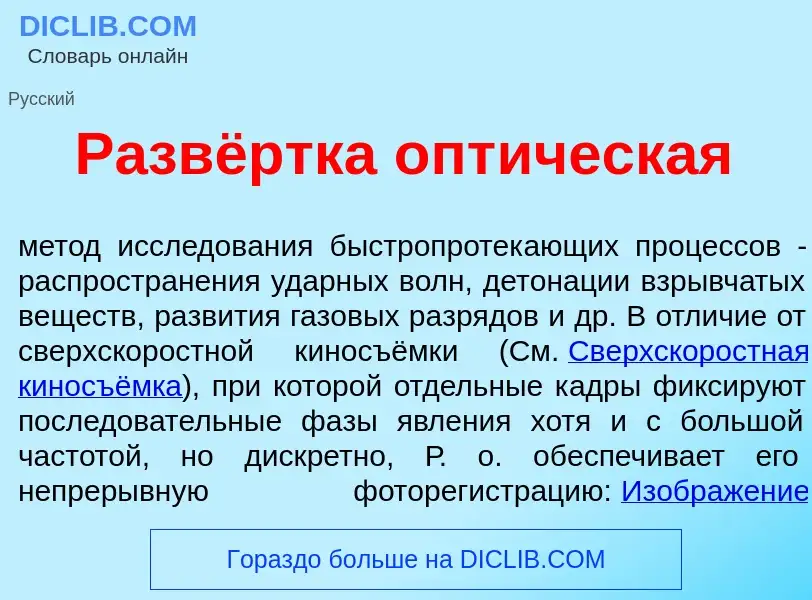 O que é Развёртка опт<font color="red">и</font>ческая - definição, significado, conceito