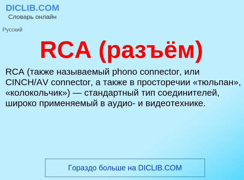 Что такое RCA (разъём) - определение