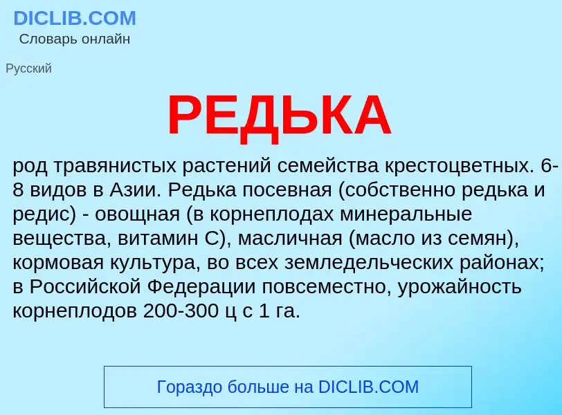 Was ist РЕДЬКА - Definition