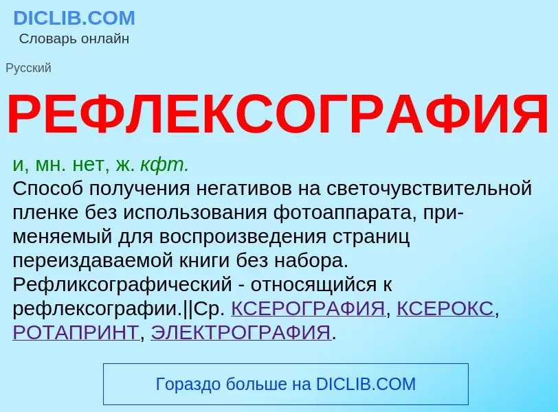 Что такое РЕФЛЕКСОГРАФИЯ - определение