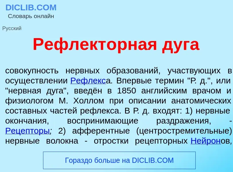 O que é Рефлект<font color="red">о</font>рная дуг<font color="red">а</font> - definição, significado