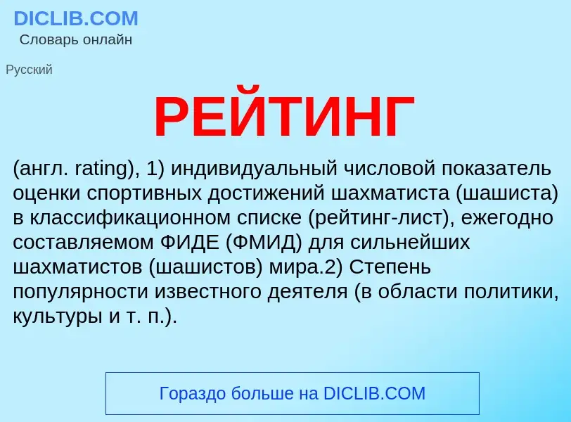 Что такое РЕЙТИНГ - определение