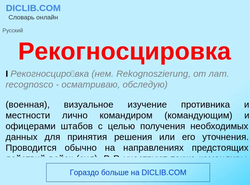 Was ist Рекогносцировка - Definition