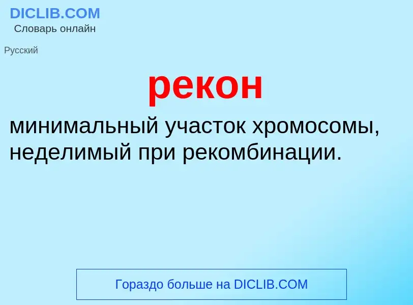 Wat is рекон - definition