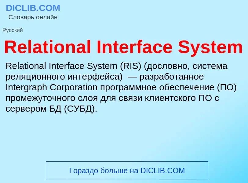 Wat is Relational Interface System - definition