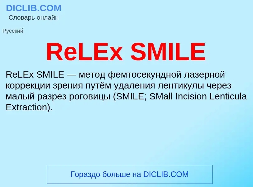 Τι είναι ReLEx SMILE - ορισμός