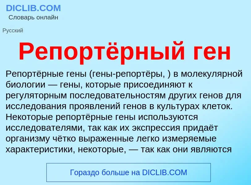 Что такое Репортёрный ген - определение