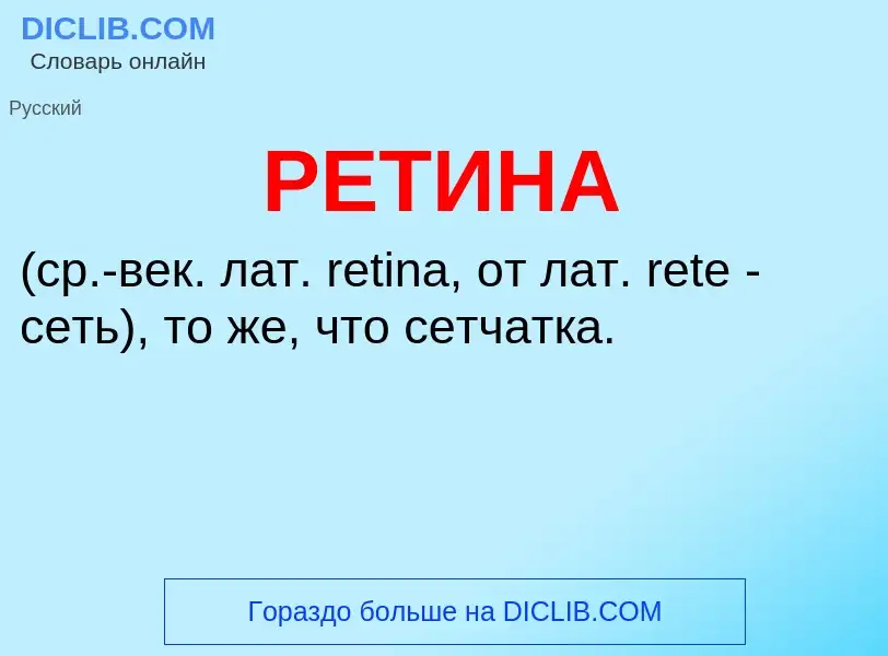 What is РЕТИНА - definition