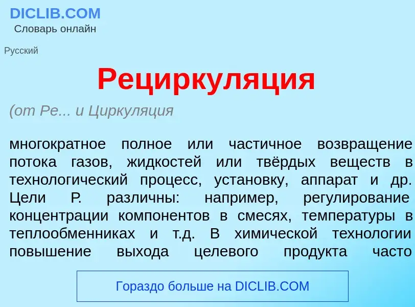 Что такое Рециркул<font color="red">я</font>ция - определение