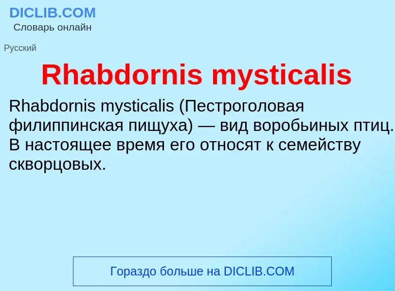 Что такое Rhabdornis mysticalis - определение