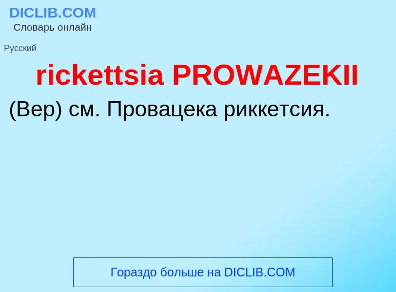 Что такое rickettsia PROWAZEKII  - определение