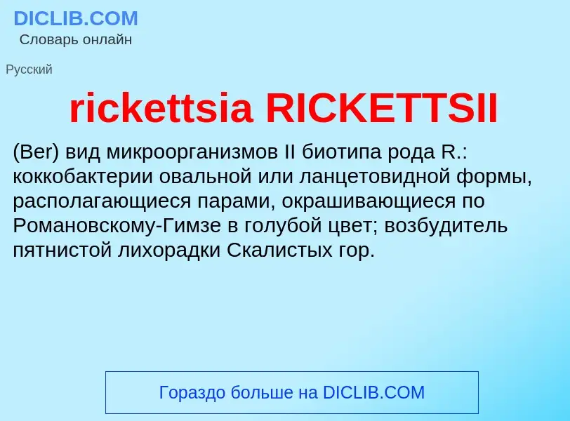 Τι είναι rickettsia RICKETTSII  - ορισμός