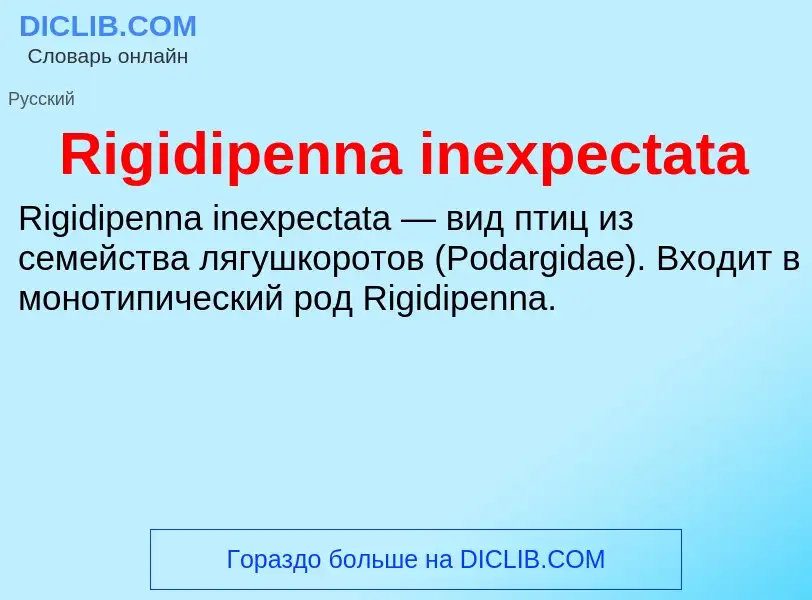 Что такое Rigidipenna inexpectata - определение