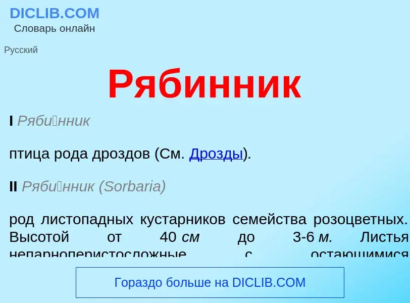 O que é Рябинник - definição, significado, conceito