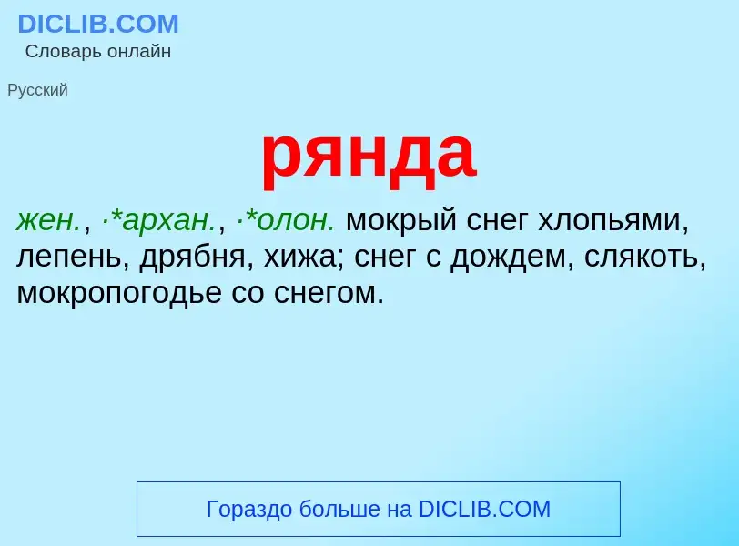 ¿Qué es рянда? - significado y definición