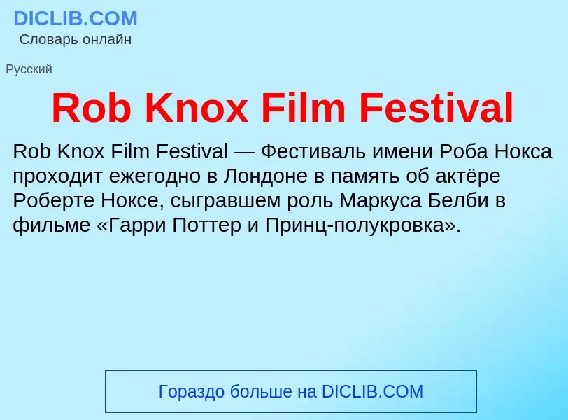 Что такое Rob Knox Film Festival - определение