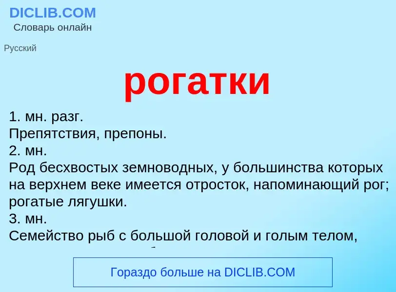 What is рогатки - meaning and definition