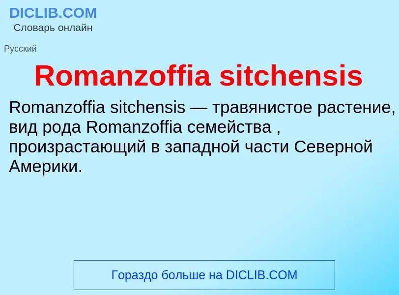 Что такое Romanzoffia sitchensis - определение