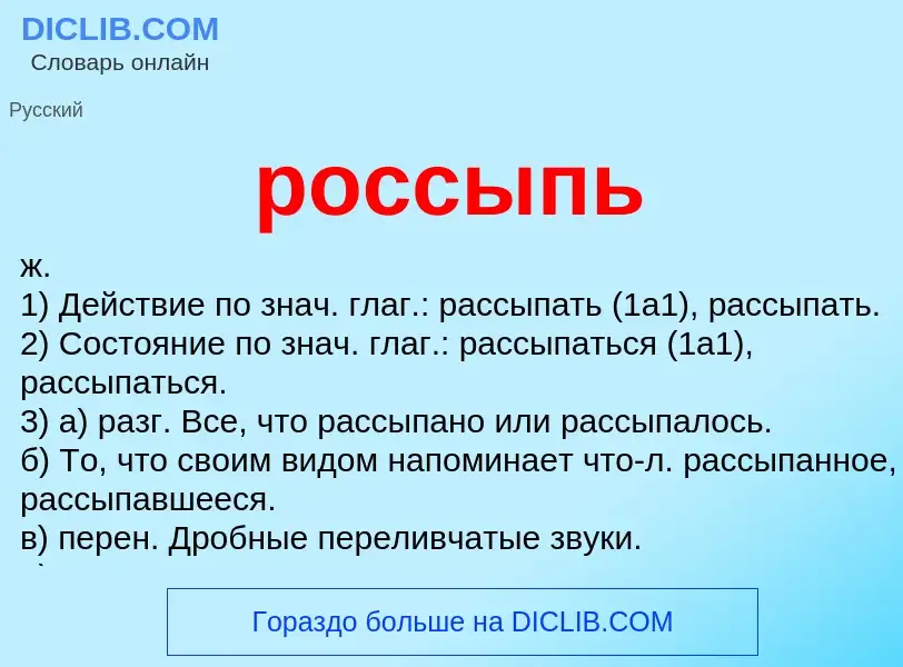 O que é россыпь - definição, significado, conceito