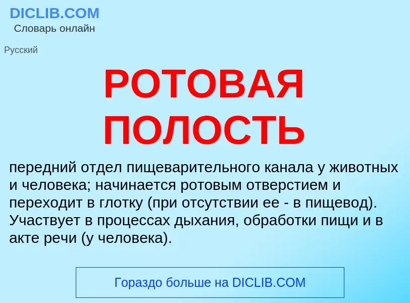 What is РОТОВАЯ ПОЛОСТЬ - meaning and definition