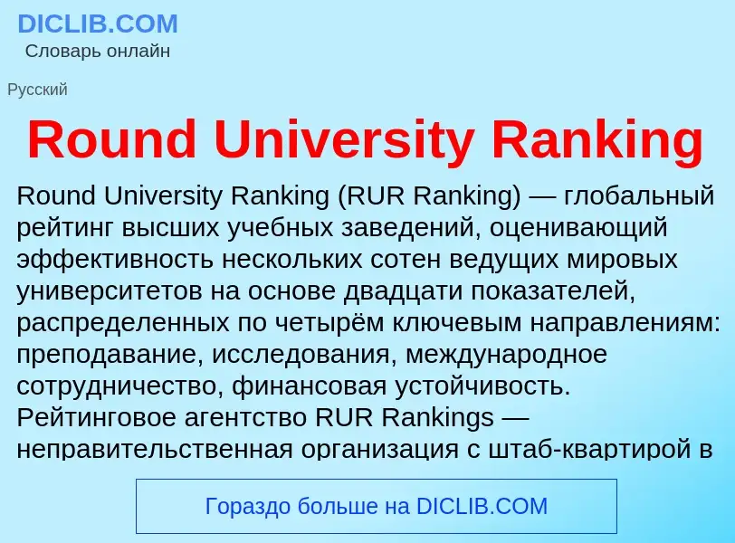 Что такое Round University Ranking - определение