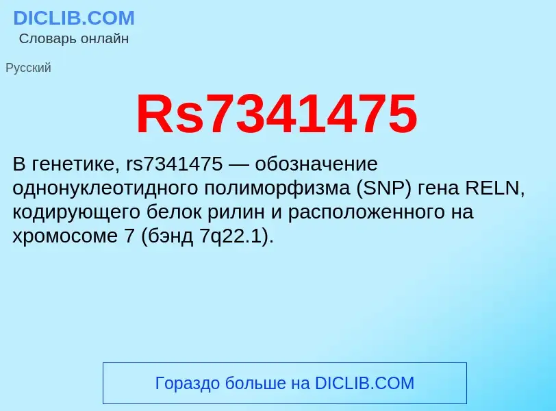 Τι είναι Rs7341475 - ορισμός