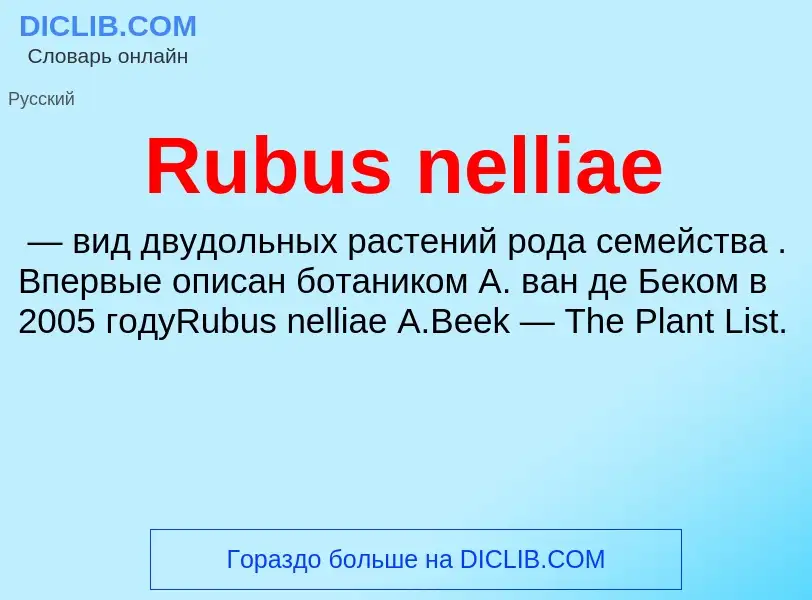 What is Rubus nelliae - meaning and definition