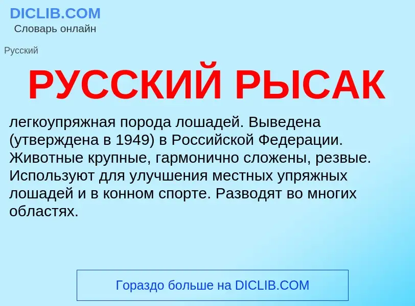 Was ist РУССКИЙ РЫСАК - Definition