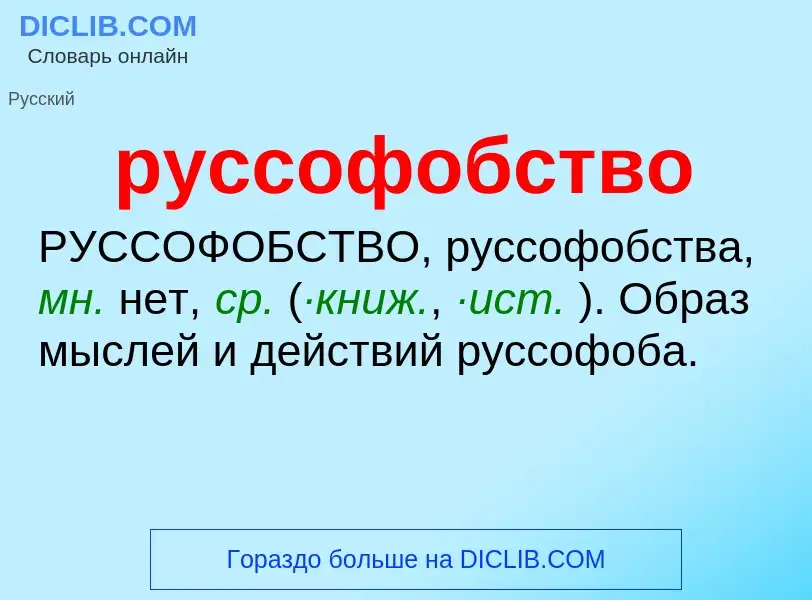 Che cos'è руссофобство - definizione