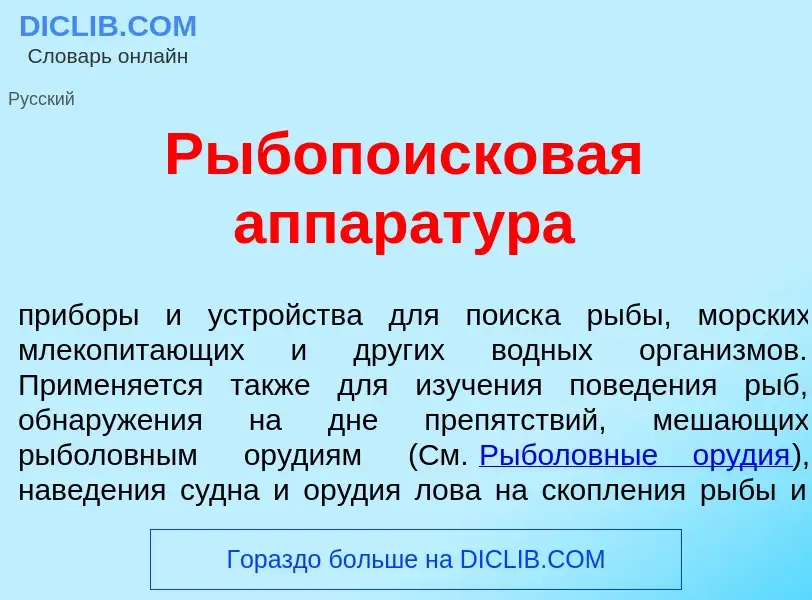 What is Рыбопоиск<font color="red">о</font>вая аппарат<font color="red">у</font>ра - meaning and def