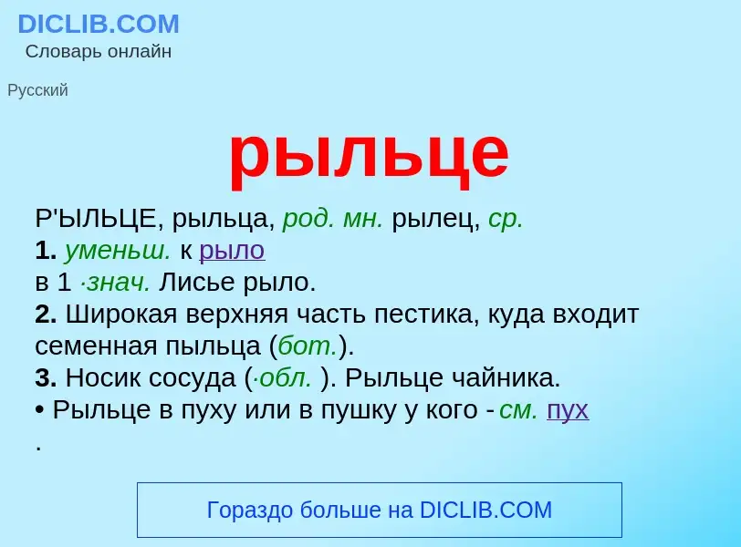 What is рыльце - definition