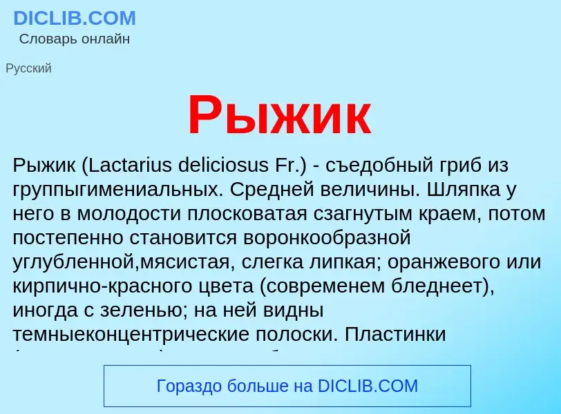 Was ist Рыжик - Definition