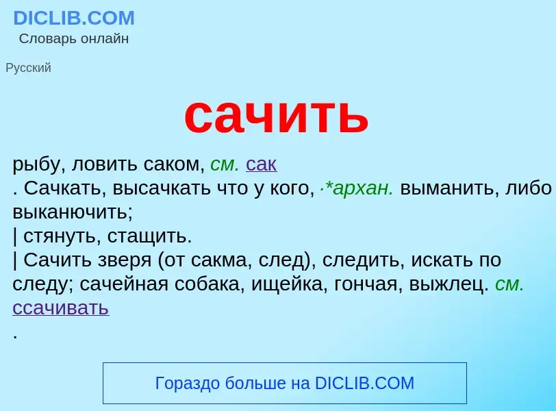 Что такое сачить - определение